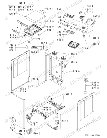 Схема №2 WAT Sensitive 32 Di с изображением Обшивка для стиральной машины Whirlpool 480110100124