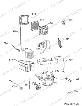 Взрыв-схема холодильника Aeg RKE83924MW - Схема узла Cooling system 017