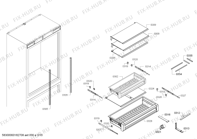 Схема №9 T30BB810SS с изображением Крепеж для холодильника Bosch 11012414