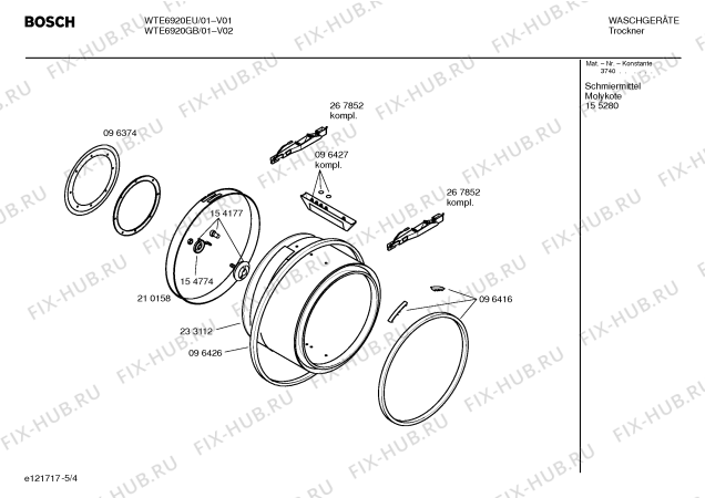 Взрыв-схема сушильной машины Bosch WTE6920EU - Схема узла 04