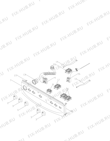 Взрыв-схема плиты (духовки) Voss Electrolux ETM3123HV - Схема узла Command panel 037