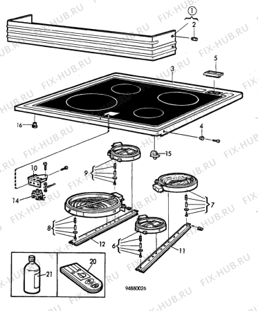 Взрыв-схема посудомоечной машины Electrolux CF7030 - Схема узла H10 Hob