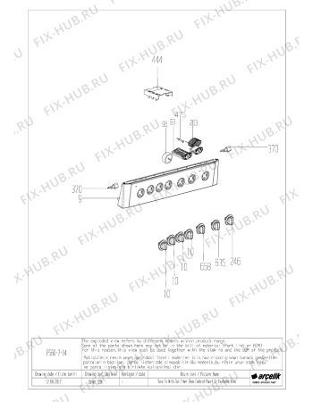 Взрыв-схема плиты (духовки) Beko CSE 52120 GX (7786988318) - TUNA FS OVEN CONTROL PANEL GR EXPLODED VIEW