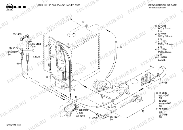 Схема №4 195301773 5223.11I с изображением Крышка для электропосудомоечной машины Bosch 00053959