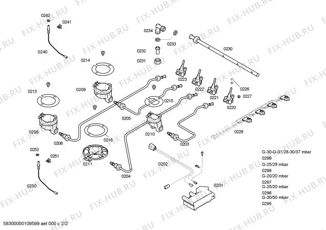 Схема №1 T2164N0EU Neff с изображением Варочная панель для духового шкафа Bosch 00475215