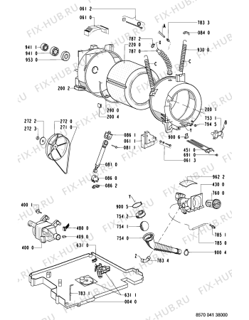 Схема №1 AWM 041 с изображением Стойка для стиралки Whirlpool 481250018104