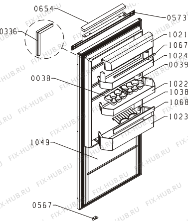 Взрыв-схема холодильника Gorenje RI56208 (198105, HKI2028BF) - Схема узла 02