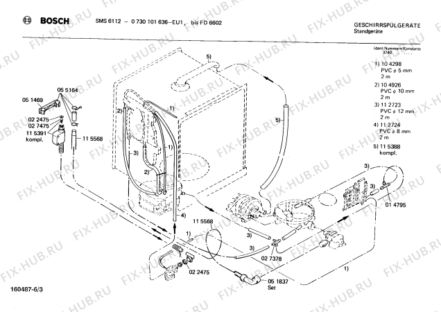 Схема №4 0730101639 SMS6112 с изображением Панель для посудомоечной машины Bosch 00116137