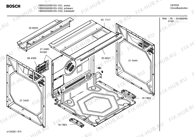 Схема №3 HBN3560SK с изображением Инструкция по эксплуатации для электропечи Bosch 00581180