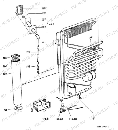 Взрыв-схема холодильника Electrolux RM415 - Схема узла C20 Cold, User manual E