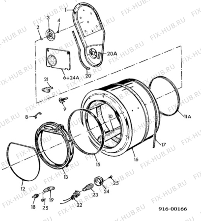 Взрыв-схема стиральной машины Zanker THAE9000C - Схема узла Drum