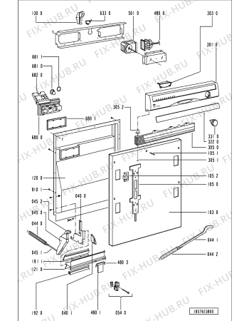 Схема №3 ADG 720 AV с изображением Панель для посудомоечной машины Whirlpool 481945319999