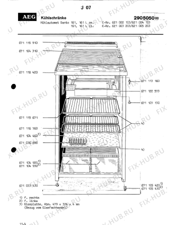 Взрыв-схема холодильника Aeg SANTO 161 L - Схема узла Section1