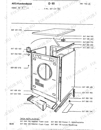 Взрыв-схема стиральной машины Rondo (N Rn) RONDO AE 9 - Схема узла Section1