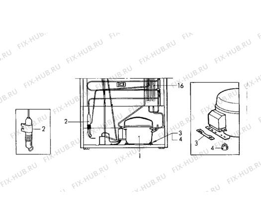 Взрыв-схема холодильника Electrolux EU2404C - Схема узла Cooling system 017