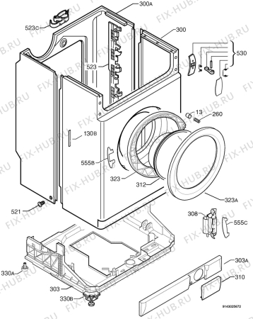 Взрыв-схема стиральной машины Aeg Electrolux L60610 - Схема узла Housing 001