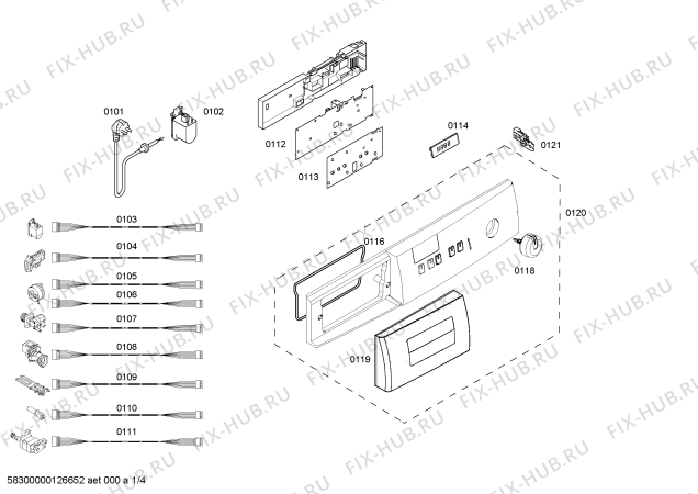 Схема №4 4TS850A с изображением Панель управления для стиралки Bosch 00449640