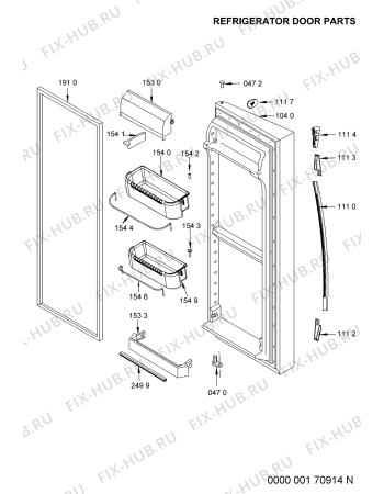Схема №9 20RB-D4 A+ PT с изображением Рукоятка для холодильной камеры Whirlpool 481249858229