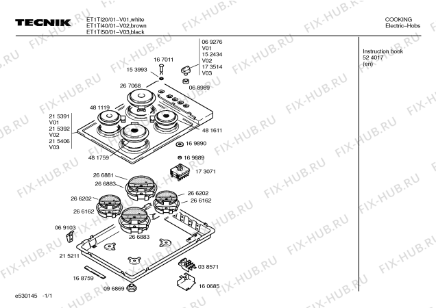 Схема №1 ET1TI40 с изображением Столешница для электропечи Bosch 00215392
