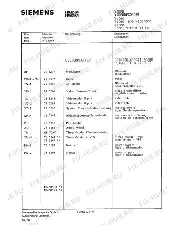 Схема №9 FM601Q4 с изображением Сетевой трансформатор для видеотехники Siemens 00755380