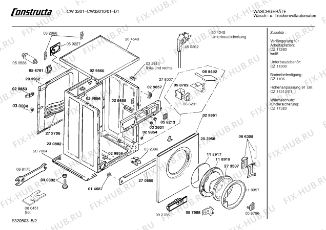 Схема №3 CW32010 CW3201 с изображением Панель управления для стиральной машины Bosch 00283709
