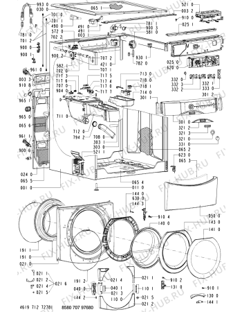Схема №2 707 BC/TS с изображением Ручка (крючок) люка для стиральной машины Whirlpool 481245216773