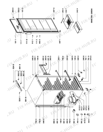 Схема №1 AFG 366/G с изображением Испаритель для холодильника Whirlpool 481951138709