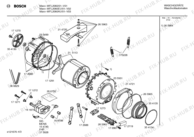 Схема №4 WFL2060 с изображением Инструкция по установке и эксплуатации для стиральной машины Bosch 00523959