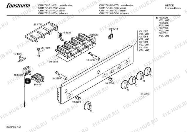 Схема №2 CH11741 с изображением Панель управления для духового шкафа Bosch 00431969