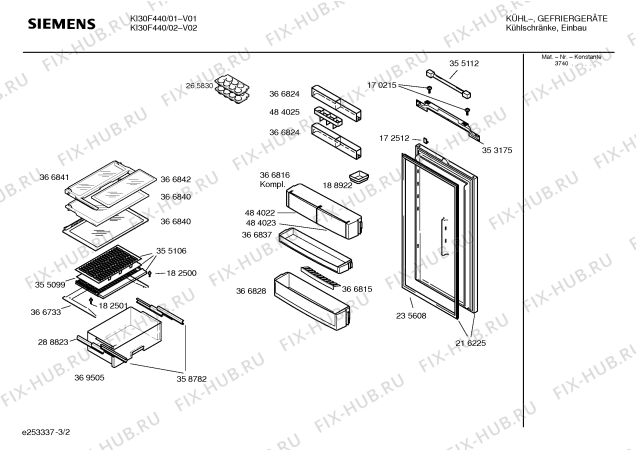 Схема №2 KI30F440 с изображением Инструкция по эксплуатации для холодильной камеры Siemens 00582464