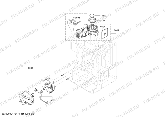 Схема №7 C77V60N2 с изображением Панель для электрокофемашины Bosch 00655239