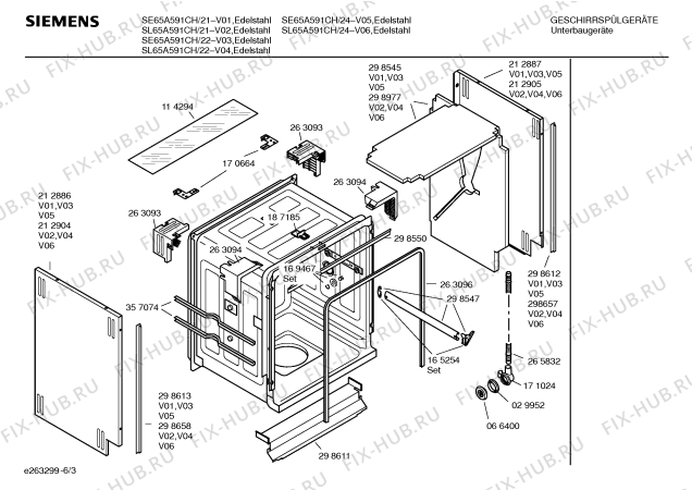 Взрыв-схема посудомоечной машины Siemens SL65A591CH - Схема узла 03