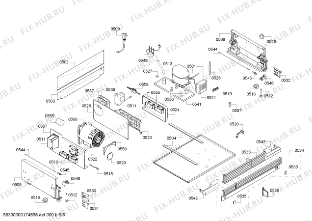 Взрыв-схема холодильника Gaggenau RC472301 - Схема узла 05