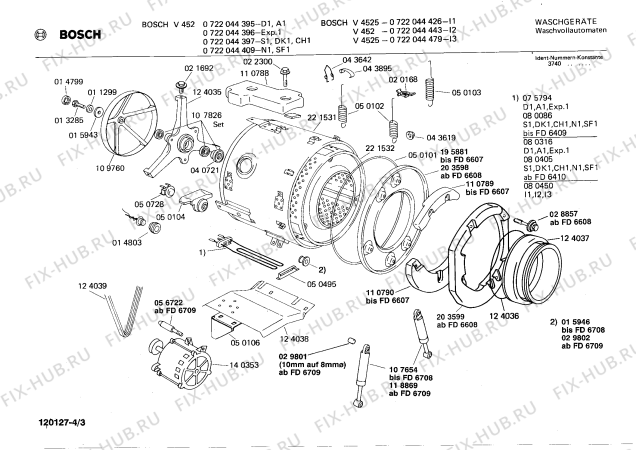 Взрыв-схема стиральной машины Bosch 0722044409 V452 - Схема узла 03