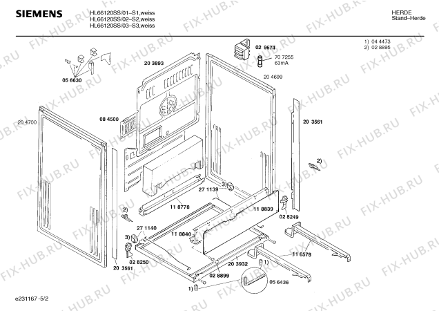 Схема №4 HL66120NN с изображением Инструкция по эксплуатации для плиты (духовки) Siemens 00514463