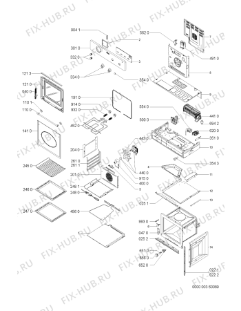 Схема №1 AKP616/WH с изображением Панель для плиты (духовки) Whirlpool 481945358974