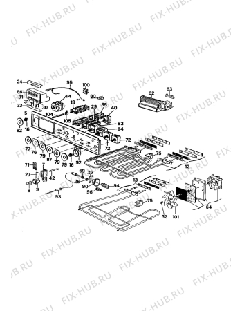 Взрыв-схема плиты (духовки) Electrolux CO1385B1 - Схема узла Oven equipment