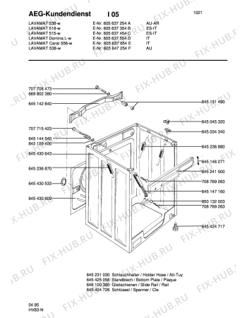 Взрыв-схема стиральной машины Aeg LAVCARAT 556 - Схема узла Housing 001