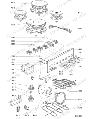 Схема №1 ACM 380 WH с изображением Панель для духового шкафа Whirlpool 481245248185