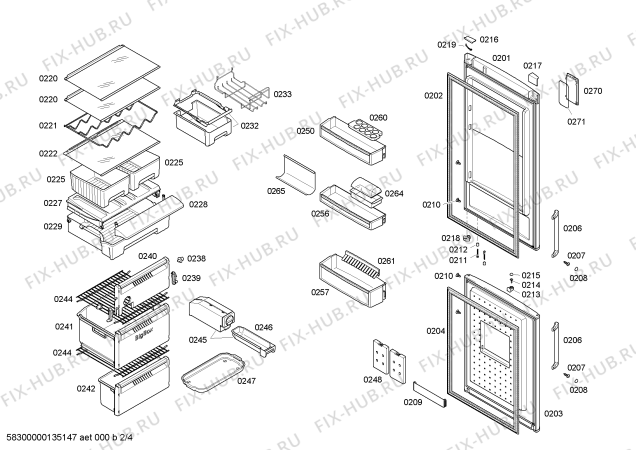 Схема №4 KGH39A43GB с изображением Панель для холодильника Bosch 00672082