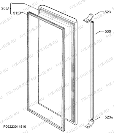 Взрыв-схема холодильника Aeg A62710GNX1 - Схема узла Door 003