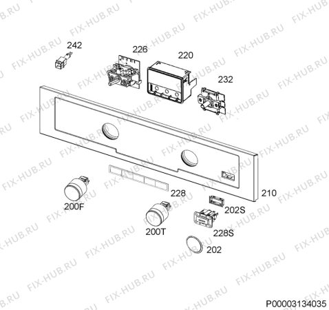 Взрыв-схема плиты (духовки) Electrolux EOC5644AAX - Схема узла Command panel 037