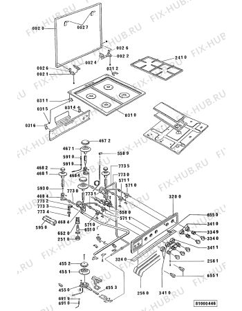 Схема №2 ACM 962 WH с изображением Пламярассекатель для плиты (духовки) Whirlpool 481953048601