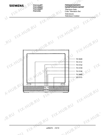Схема №8 FS222V6 с изображением Решетка для телевизора Siemens 00783112