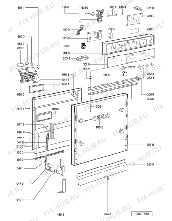 Взрыв-схема посудомоечной машины Bauknecht GSI 7990 IN - Схема узла
