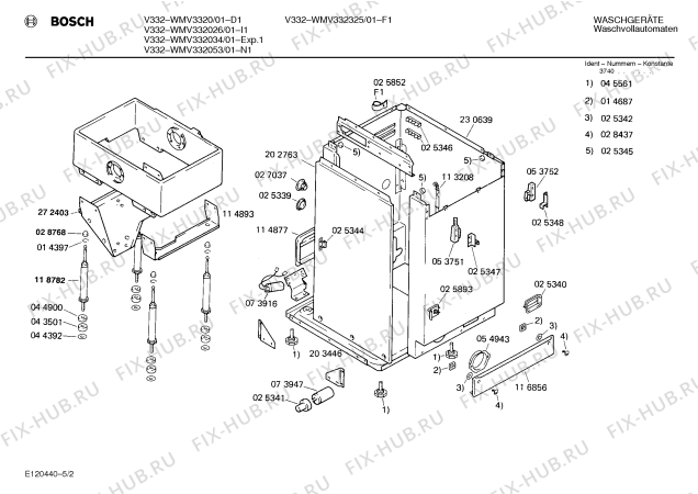 Схема №4 WMV332026 V332 с изображением Панель для стиралки Bosch 00117864