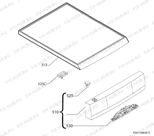 Взрыв-схема посудомоечной машины Aeg Electrolux F99009W0P - Схема узла Command panel 037