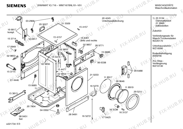 Схема №4 WM71670NL SIWAMAT IQ716 Aqua-Sensor с изображением Инструкция по эксплуатации для стиральной машины Siemens 00528849