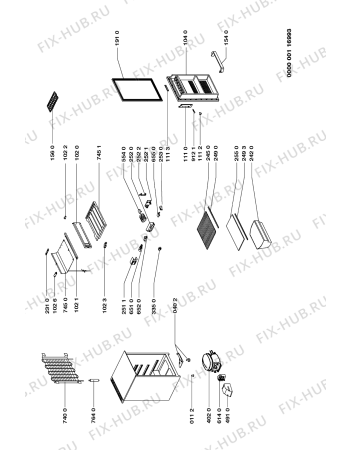 Схема №1 ARL 622/G с изображением Ящичек для холодильной камеры Whirlpool 481241878961