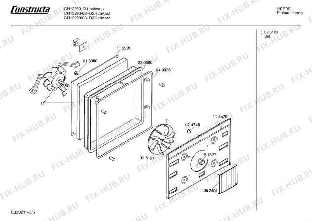 Схема №5 CH21191 CH2119 с изображением Переключатель для плиты (духовки) Bosch 00031933